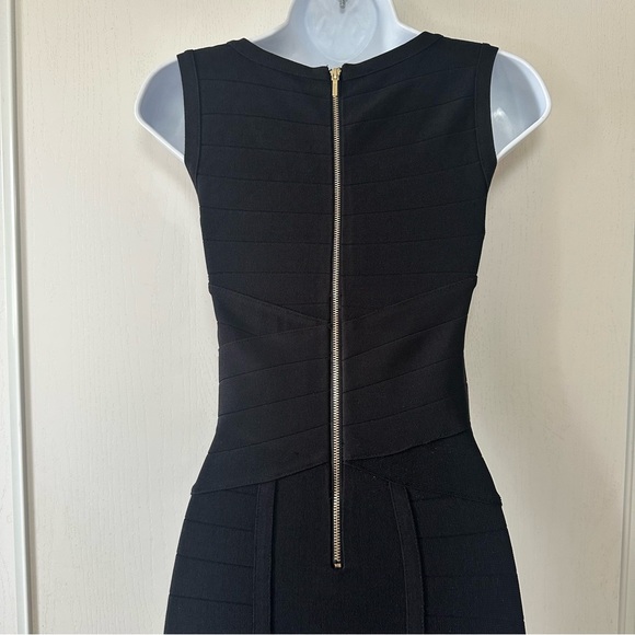 bebe Women’s Black V-Neck Bandage Corset Lace Skirt Detail Mini Dress- Size XS - Picture 7 of 16